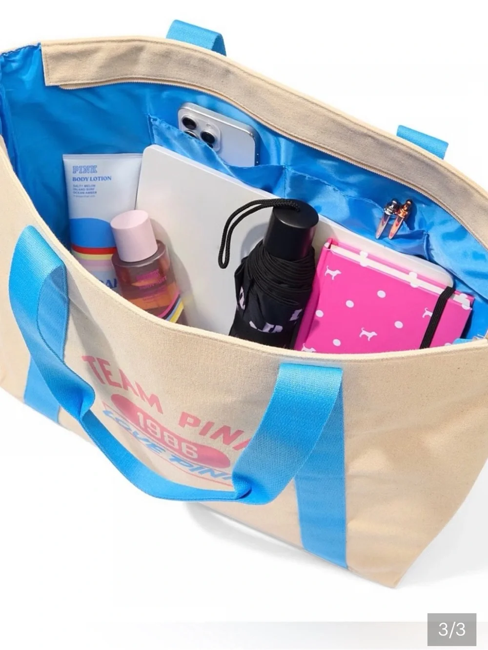 PINK Canvas Tote Bag NWT